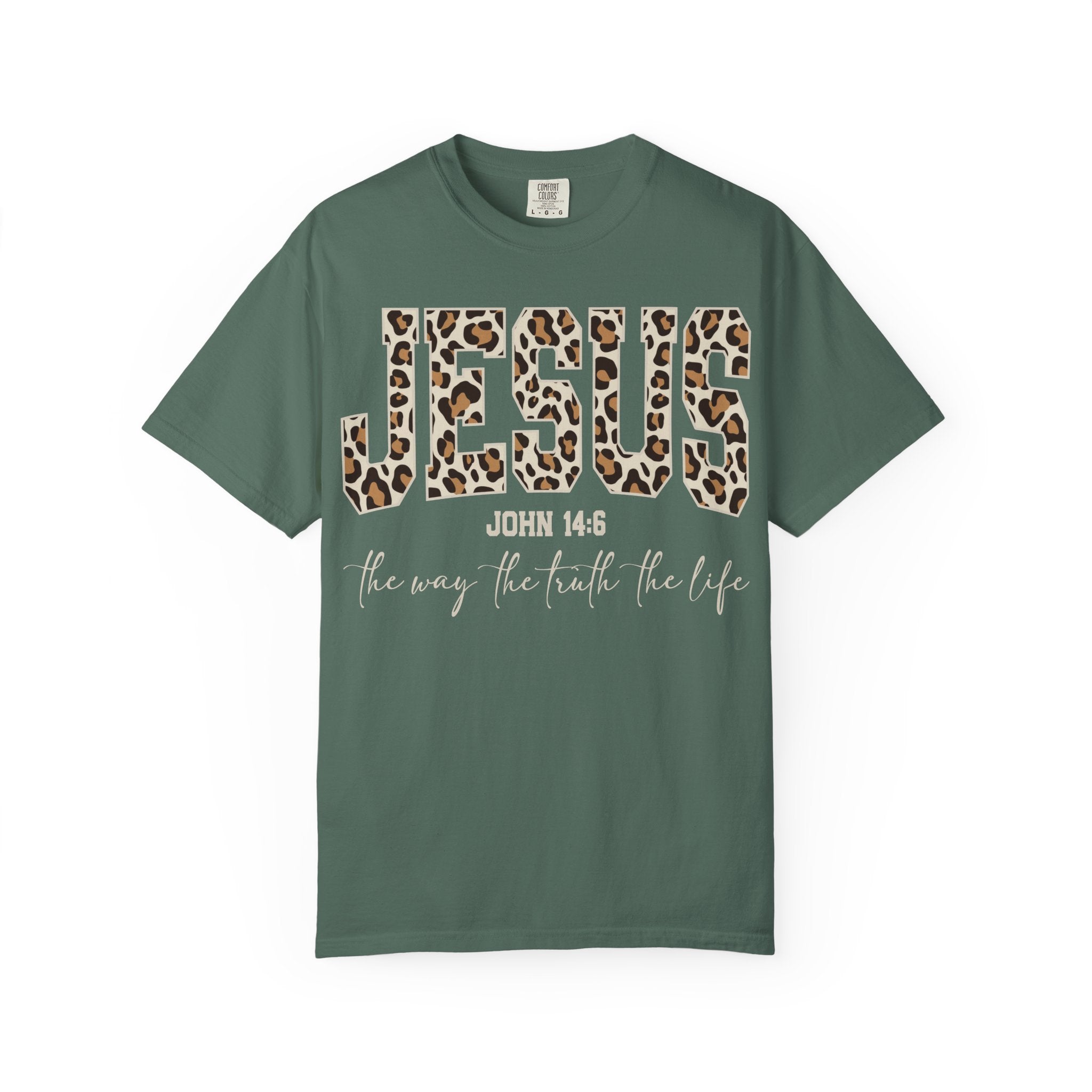 Jesus Leopard Print T‑Shirt | John 14:6 Scripture Tee