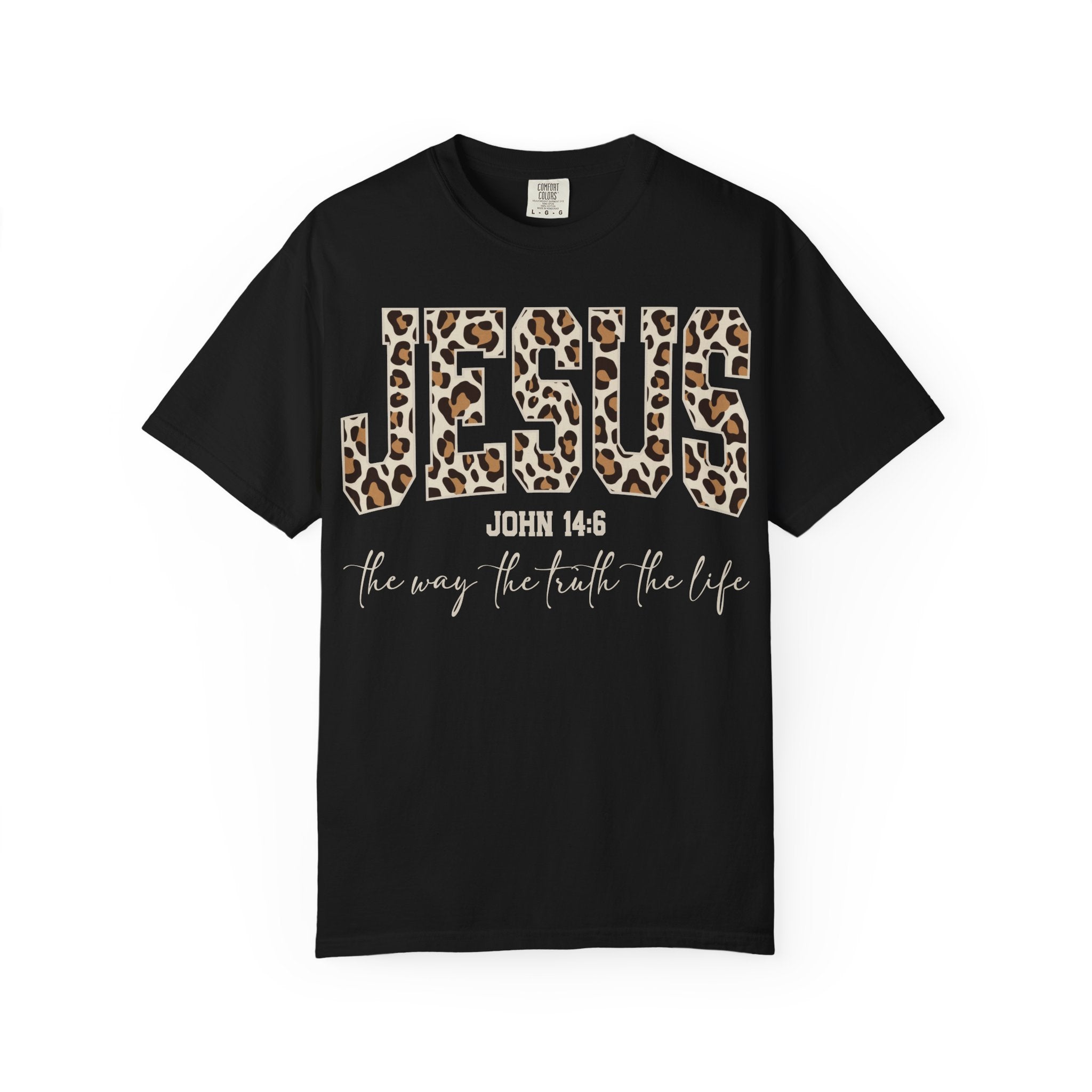 Jesus Leopard Print T‑Shirt | John 14:6 Scripture Tee