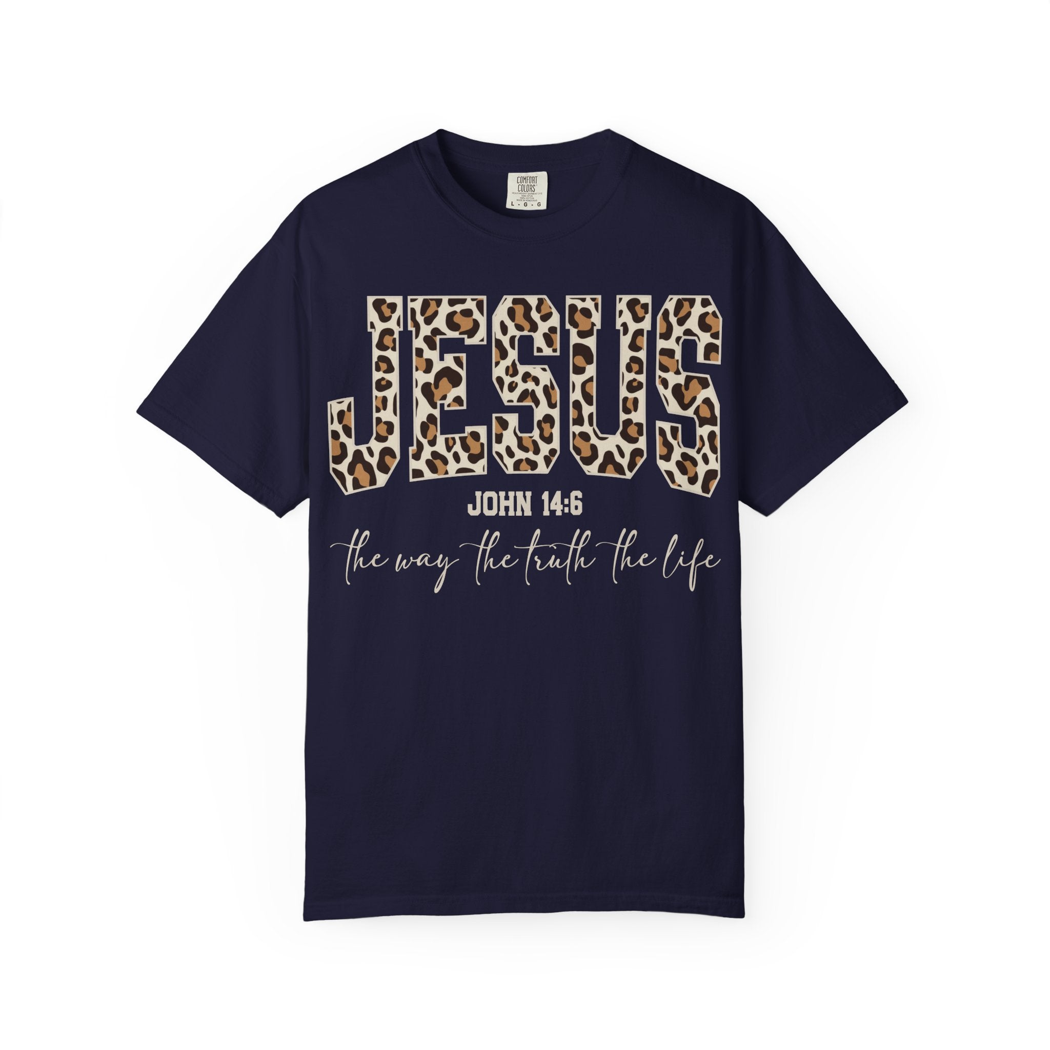 Jesus Leopard Print T‑Shirt | John 14:6 Scripture Tee