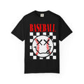 Baseball Checkered Smile T-Shirt — Retro Red Graphic Tee
