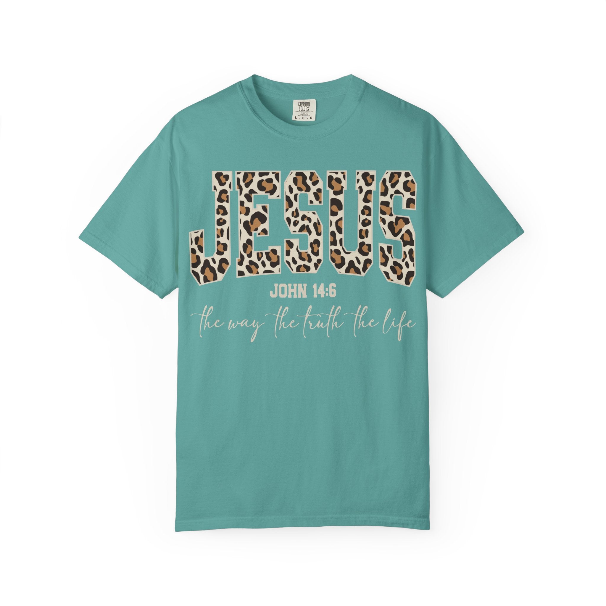 Jesus Leopard Print T‑Shirt | John 14:6 Scripture Tee